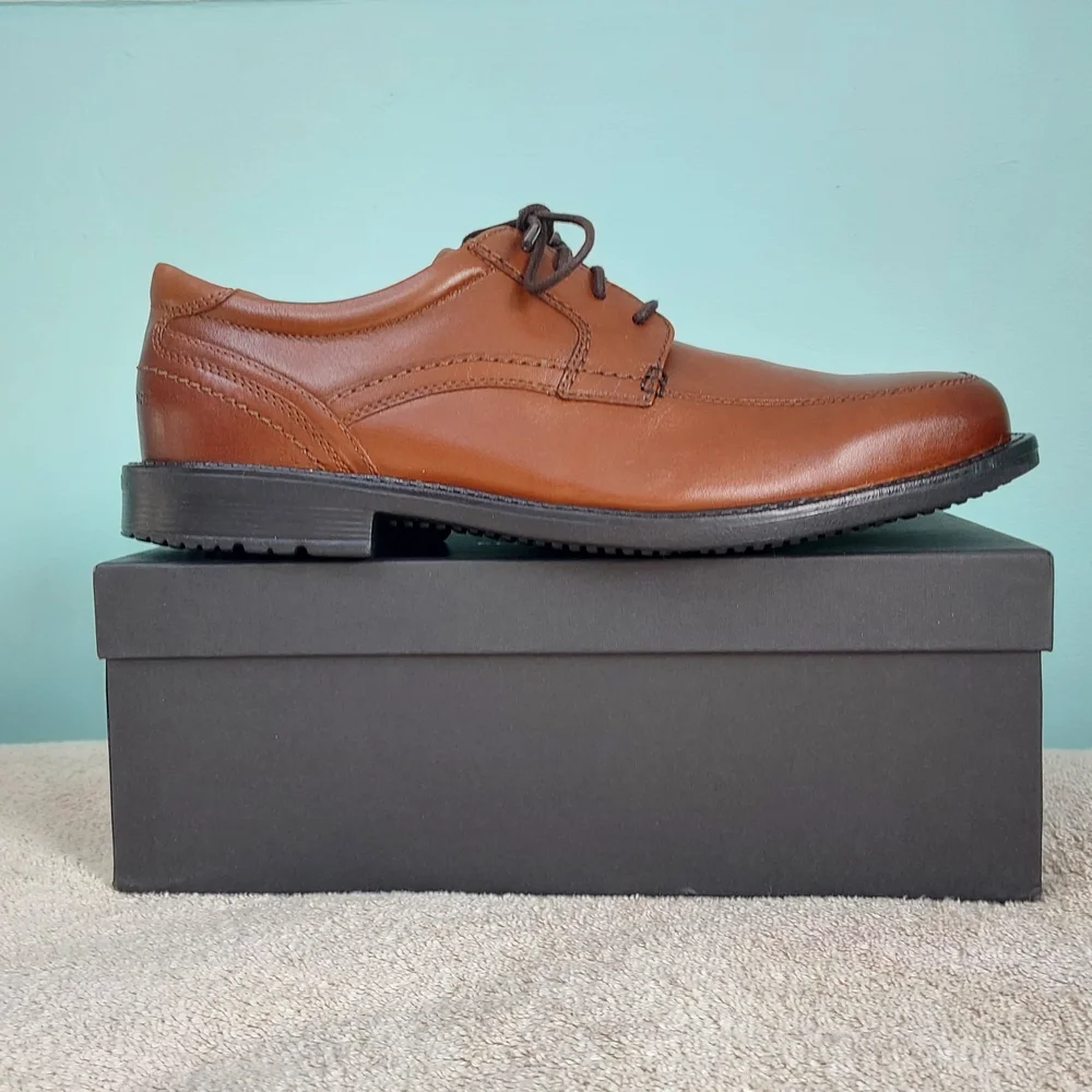 Rockport truTech Oxfords Brown Dress Shoes Mens Size 10Wide NWT Formal Wedding